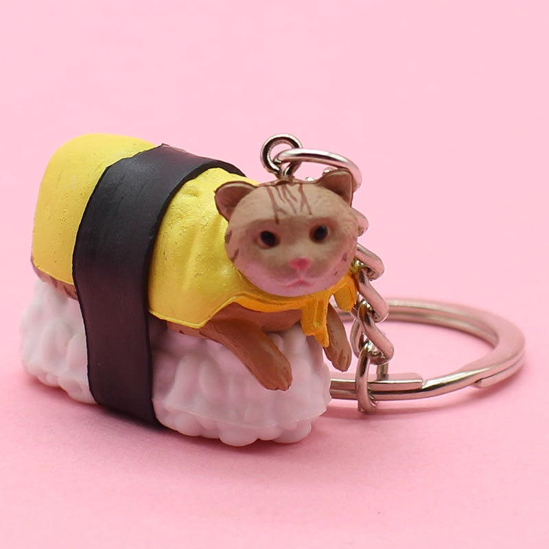 Sushi Cat Keychain - Yellow - Cat Keychains