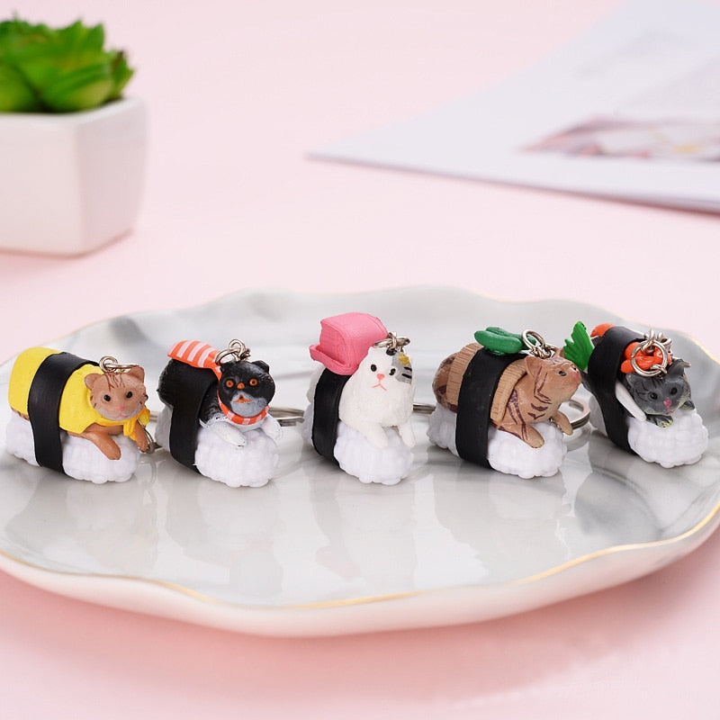 Sushi Cat Keychain - Cat Keychains
