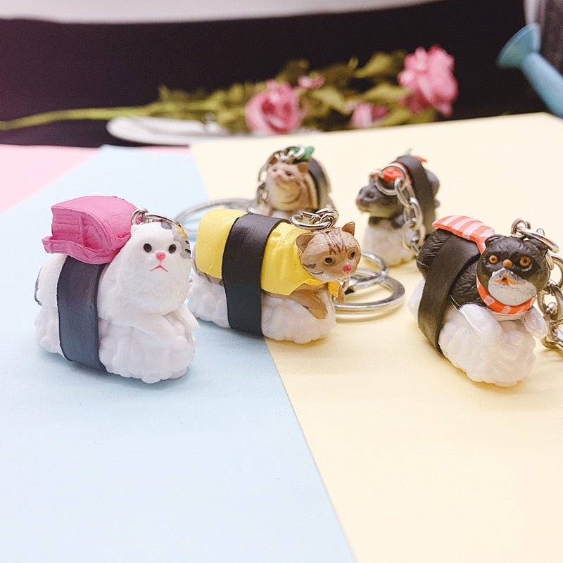 Sushi Cat Keychain - Cat Keychains