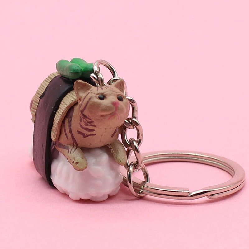 Sushi Cat Keychain - Brown - Cat Keychains