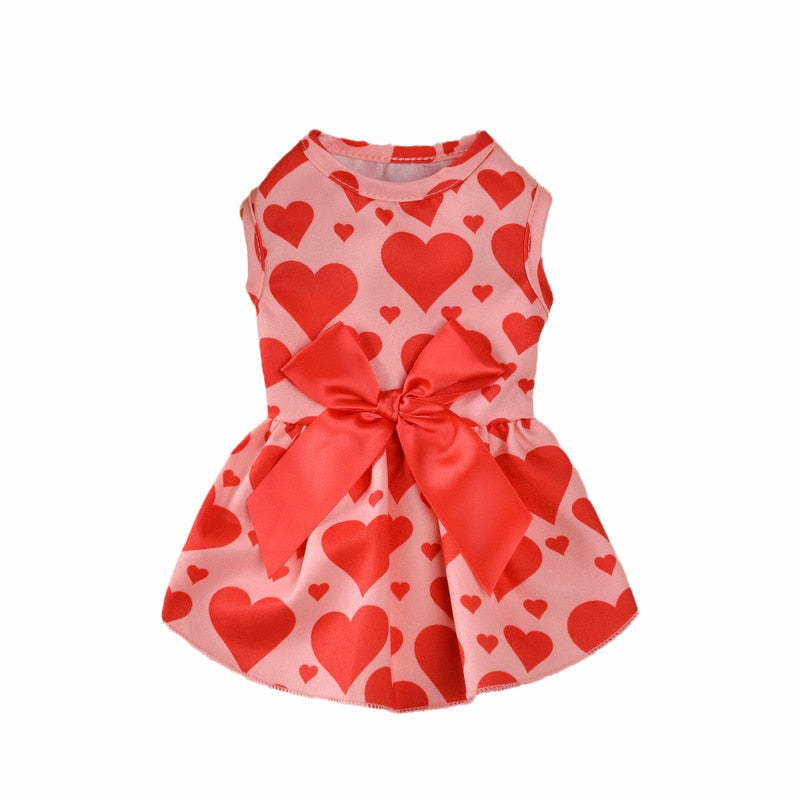 Sweet Heart Cat Dress - Red / XS