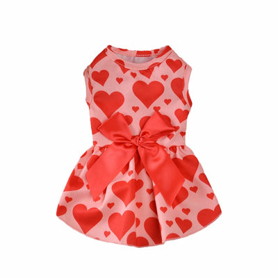 Sweet Heart Cat Dress - Red / XS