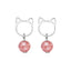 Sweet Pearl Cat Earrings - Pink - Cat earrings