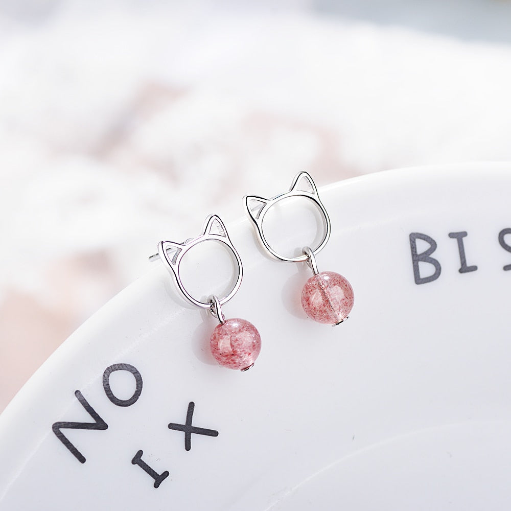 Sweet Pearl Cat Earrings - Cat earrings