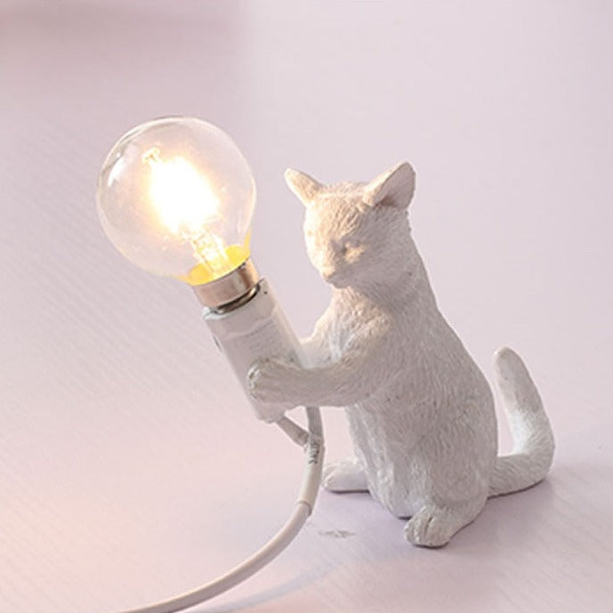 Table Cat Lamp Light - White Give