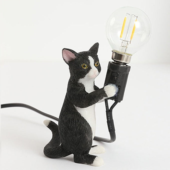 Table Cat Lamp Light - Black Hold