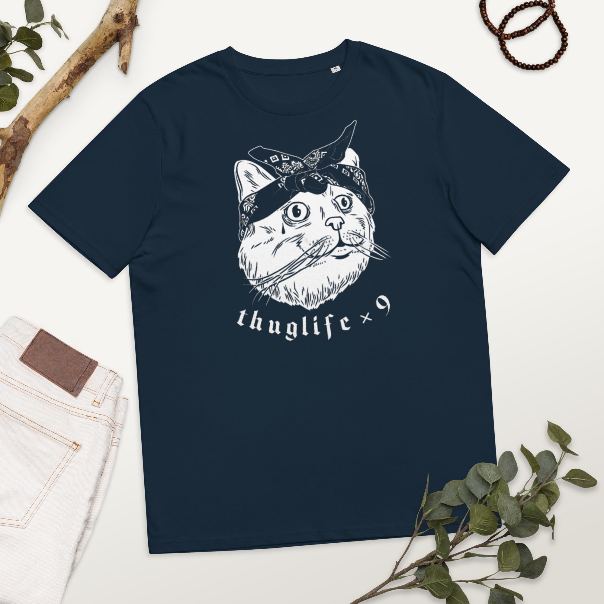 Thug Life cat shirt - French Navy / S