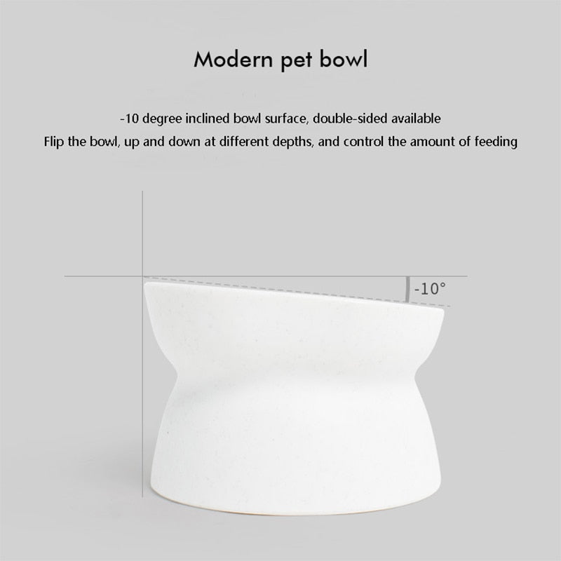 Tilted Cat Bowl - Cat Bowls