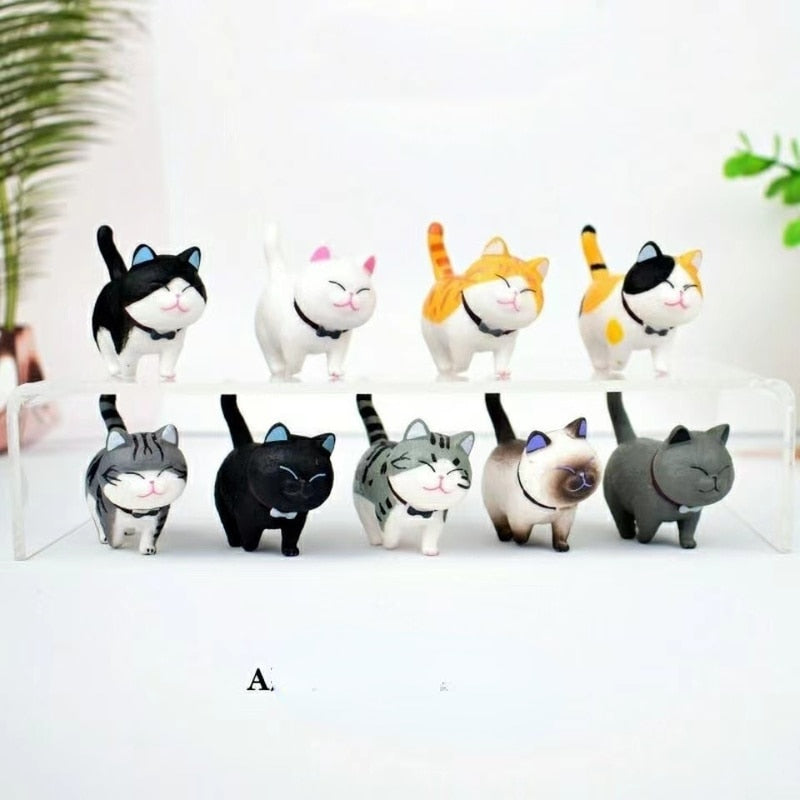 Tiny Cat Figurines - Dark