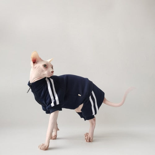 Tracksuit Clothes for Cats - Navy blue / XS - Clothes for