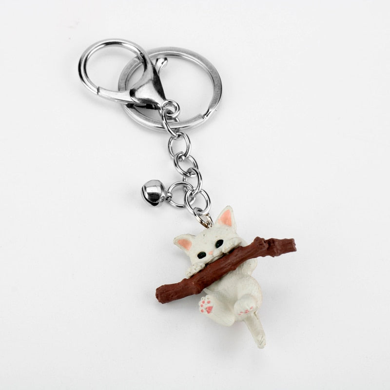 Tree Branch Cat Keychain - Cat Keychains