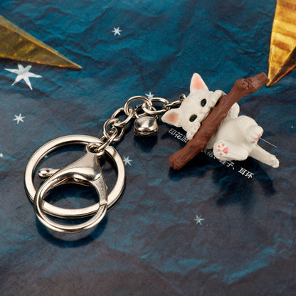 Tree Branch Cat Keychain - Cat Keychains