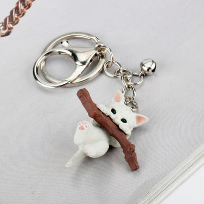 Tree Branch Cat Keychain - Cat Keychains