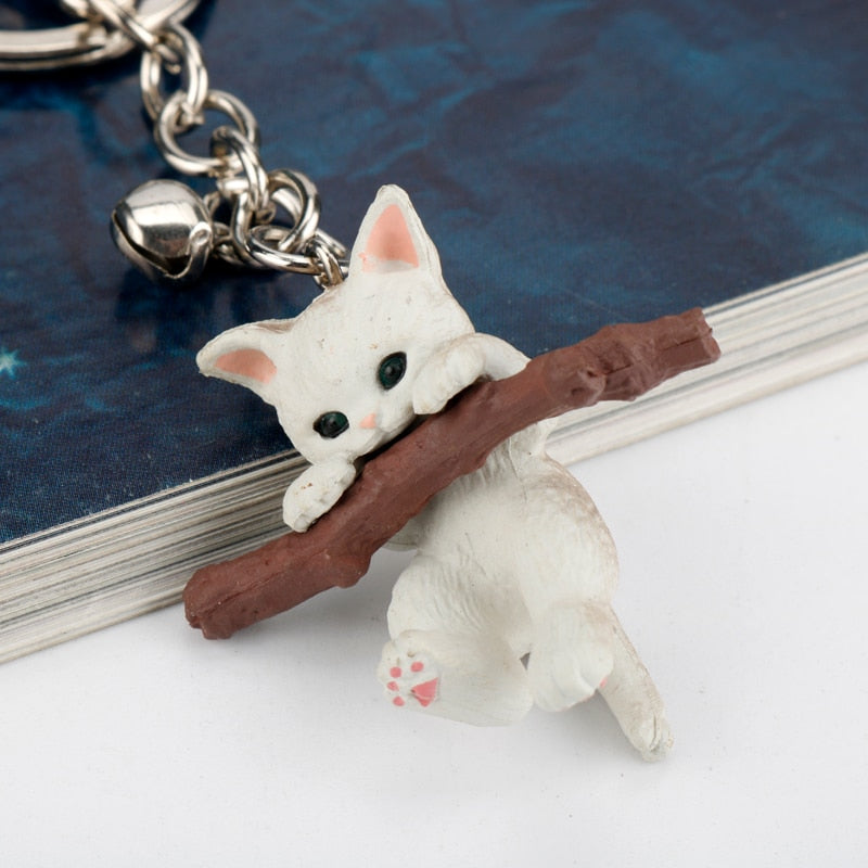 Tree Branch Cat Keychain - Cat Keychains