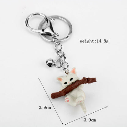 Tree Branch Cat Keychain - Cat Keychains