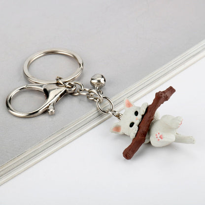 Tree Branch Cat Keychain - Cat Keychains