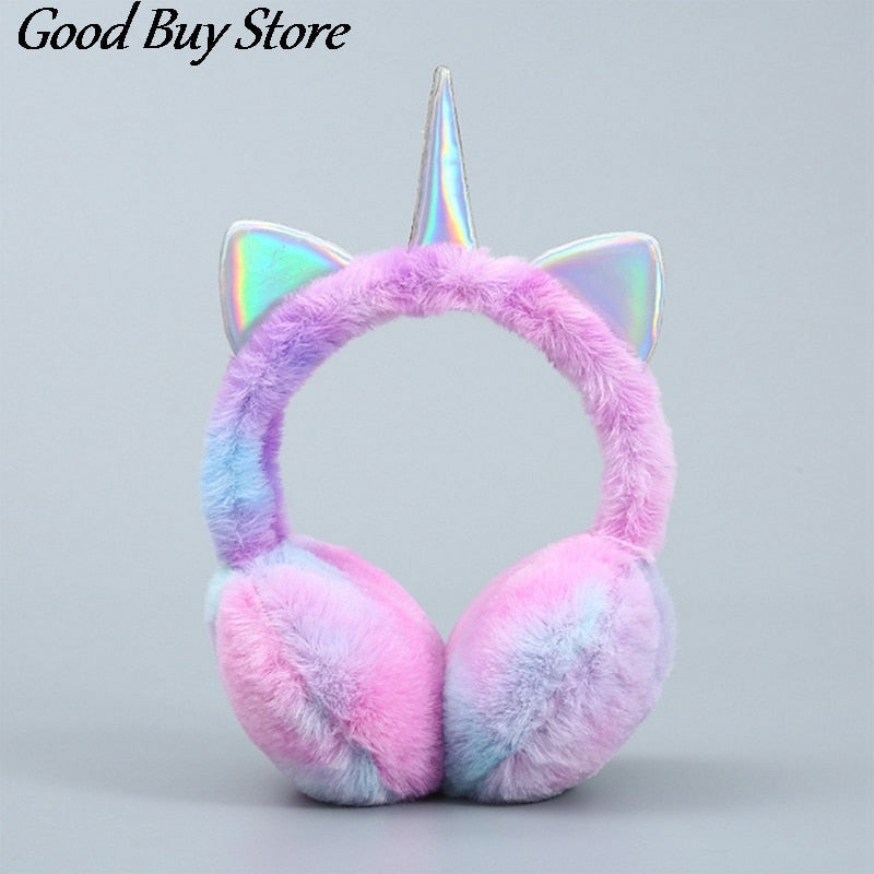 Unicorn cat Earmuffs - Purple Blue - Unicorn cat Earmuffs