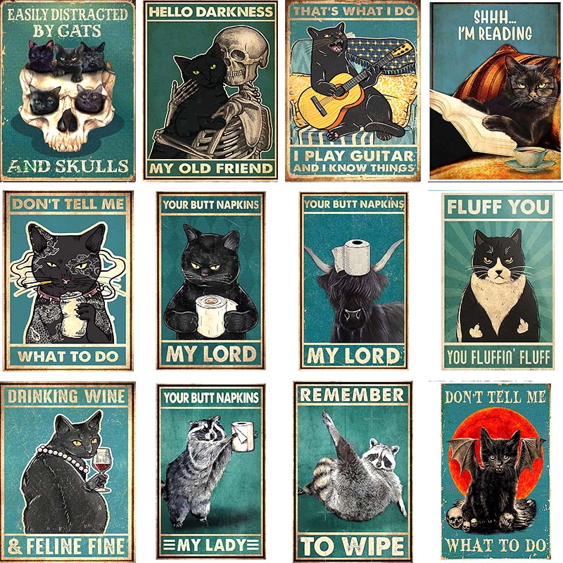 Vintage Black Cat Posters - Cat poster