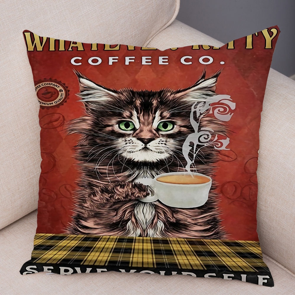 Vintage cat pillow 2025