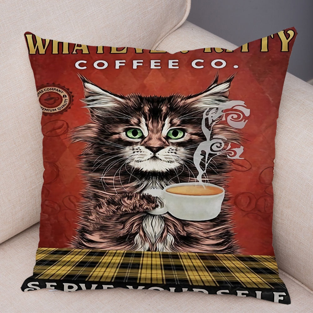 Vintage Cat Pillow - 450mm*450mm / Whatever