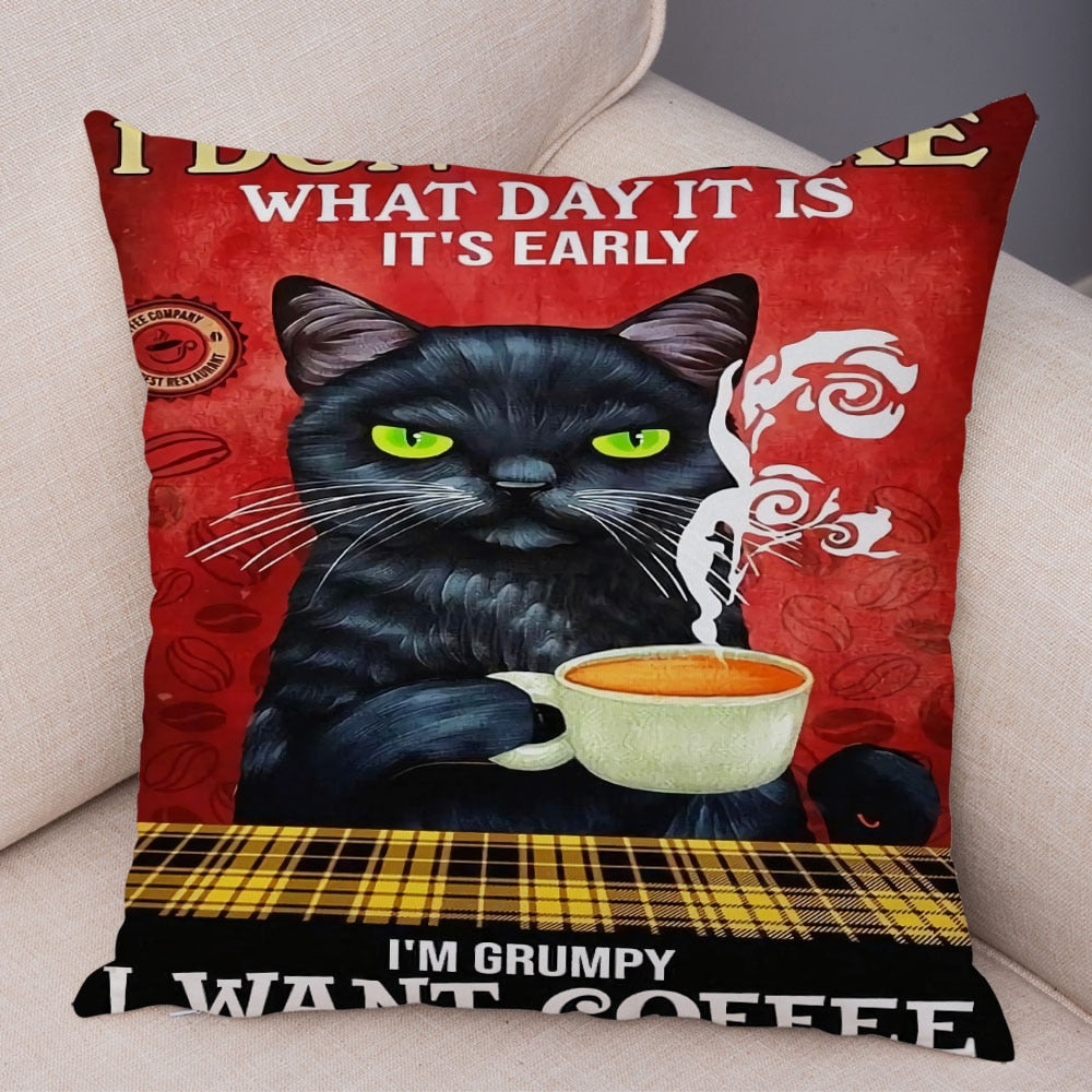 Vintage Cat Pillow - 450mm*450mm / Grumpy