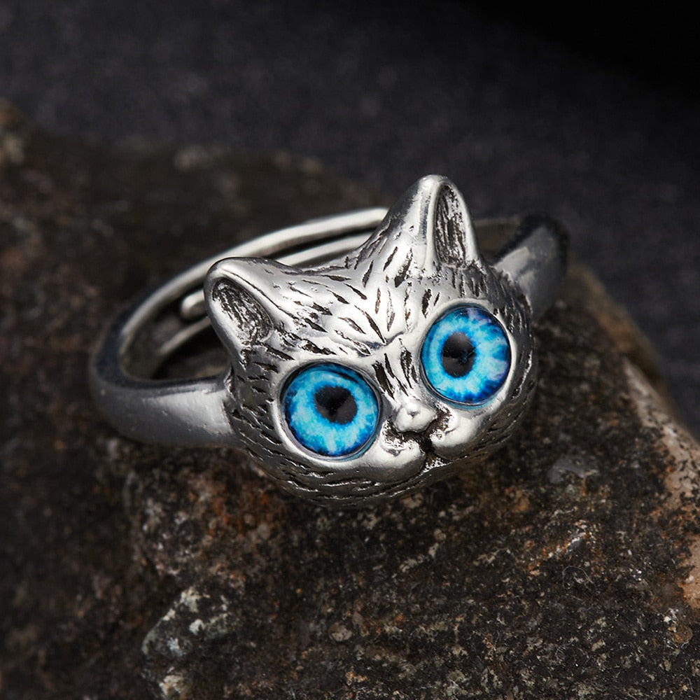 Vintage Cats Eye Ring - cat rings