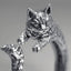 Vintage Ring Tail Cats - cat rings