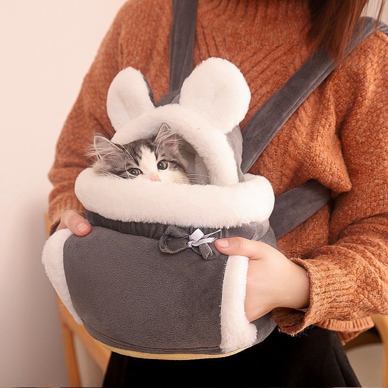 Warm cat Carrier Bag - Grey / M(26x20x25cm) - Warm cat