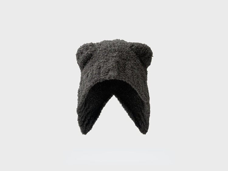 Warm cat Hat - Dark Gray / 54-58cm - Cat beanie
