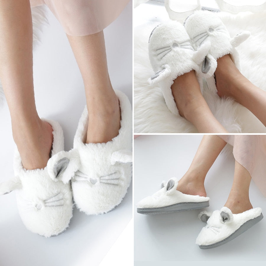 White Cat Slippers - Cat slippers