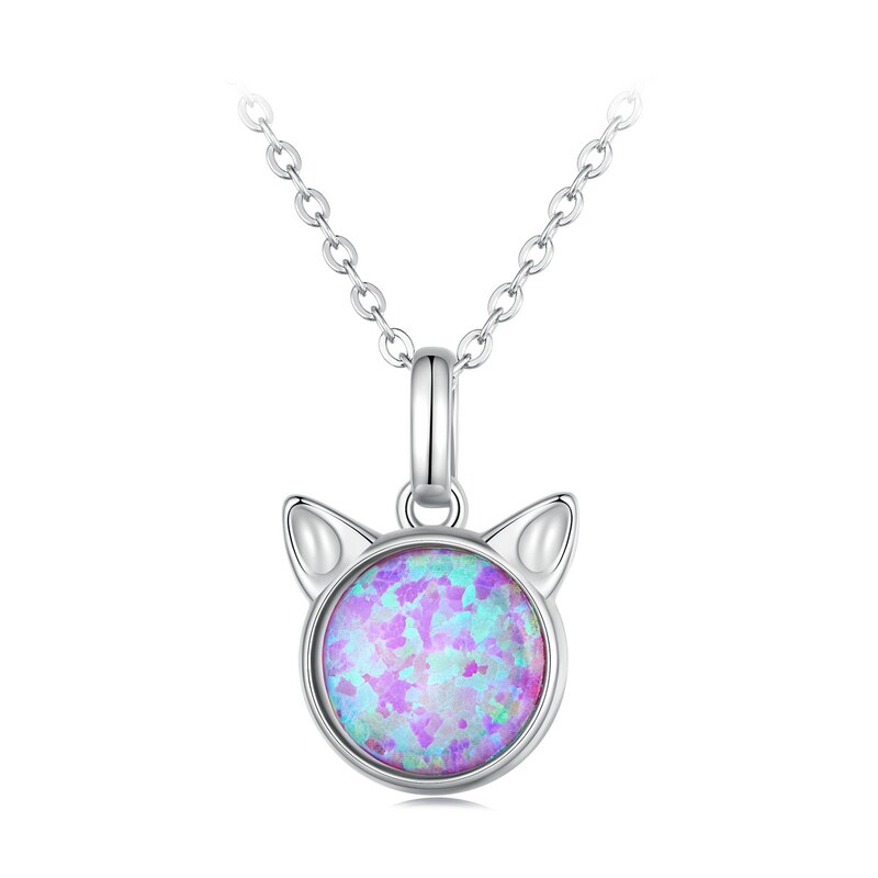 White Gold Cat Necklace - Cat necklace