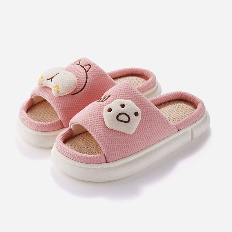 Womens Cat Slippers - Pink / 36-37(Fit 22.5-23cm) - Cat