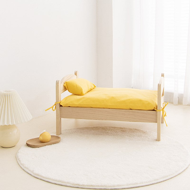 Wooden Cat Bed - Yellow / 42x54x9cm