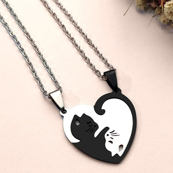 Yin Yang Cat Necklace - Cat necklace