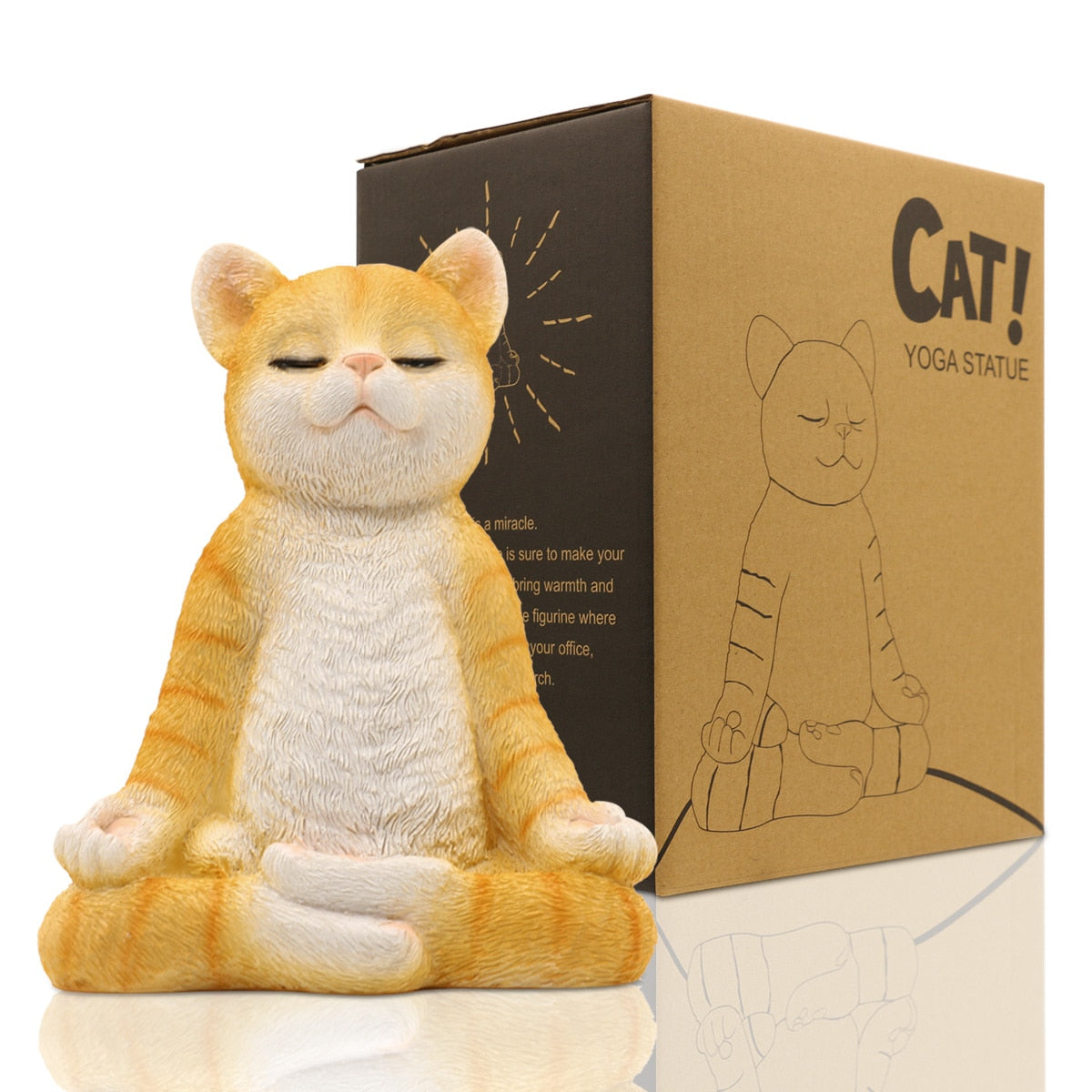 Yoga Cat Statue - Orange